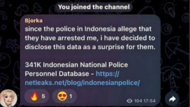 Sindiran pedas dari Bjorka. [Instagram]